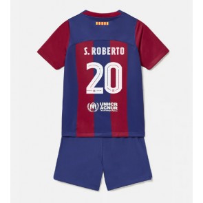 Barcelona Sergi Roberto #20 Hemmakläder Barn 2023-24 Kortärmad (+ Korta byxor)